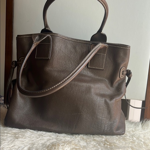 Dooney & Bourke Brown Leather Structured Tote - Picture 4 of 13
